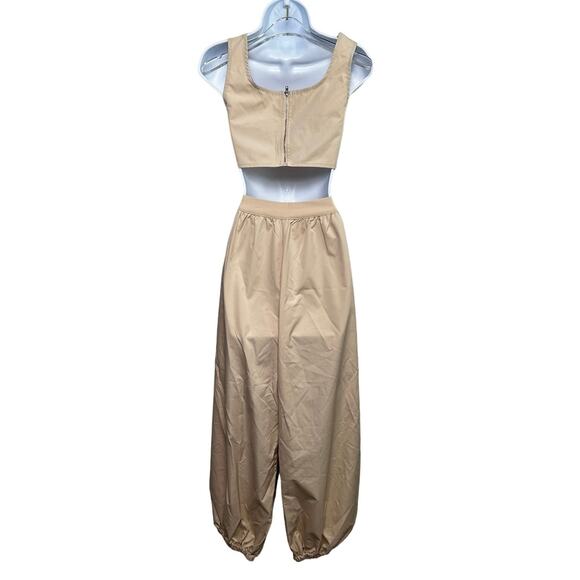 CIDER Woven Colorblock Corset Top + Jogger Pants Set/M/L - Picture 4 of 7